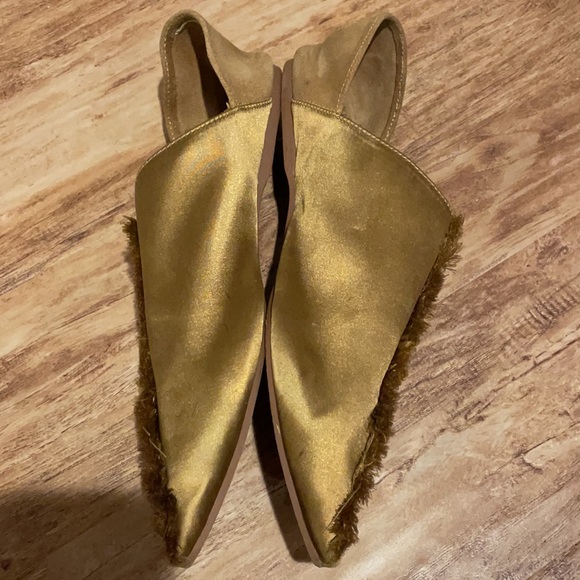 Zara Frayed Flat Satin Slippers - Picture 4 of 8